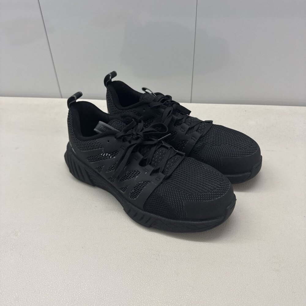 Reebok Fusion Flexweave Mens Size 6.5M  Black Composite Toe Work Shoes Sneakers